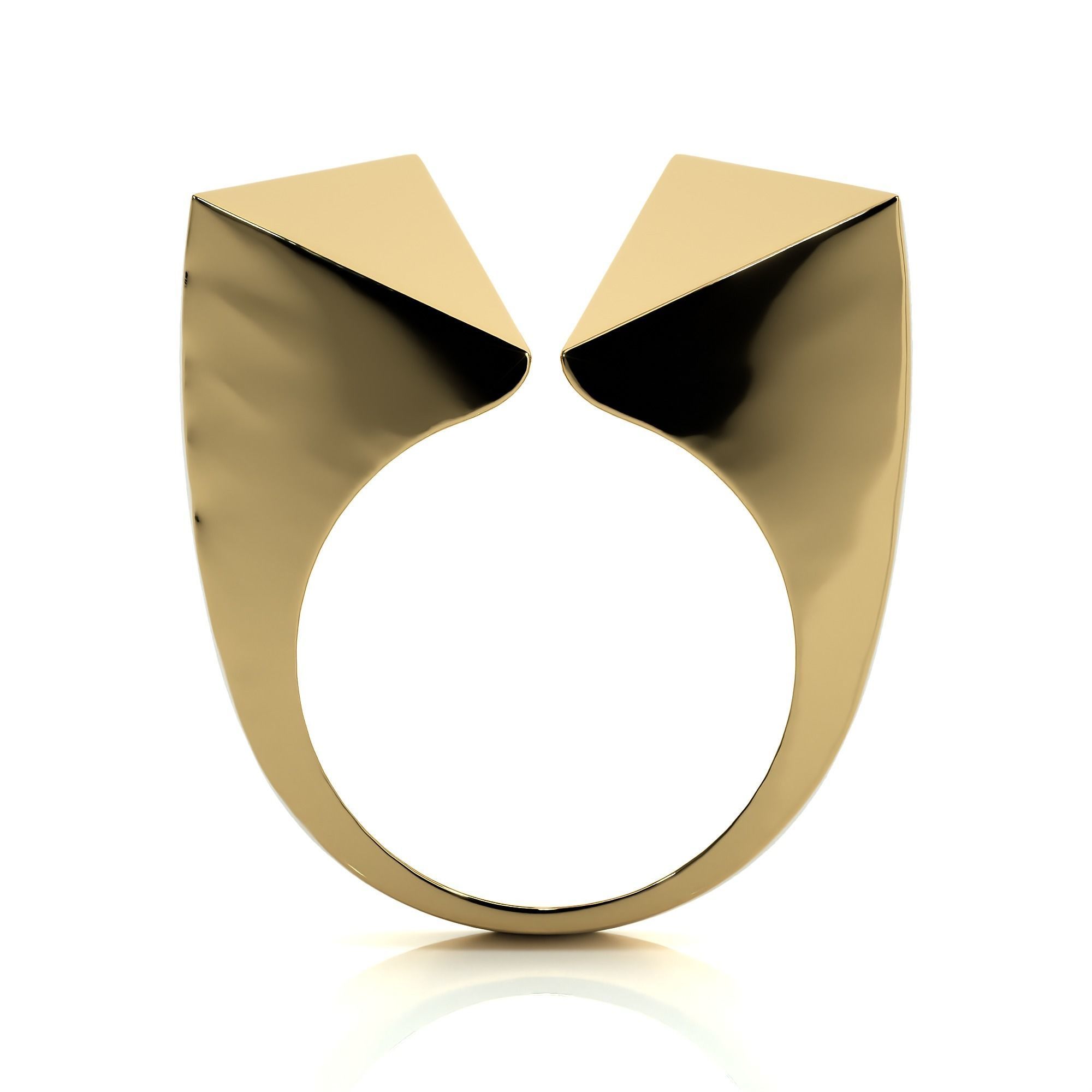 Dual Pyramid Head Italian Diamond Ring 3D print model_12