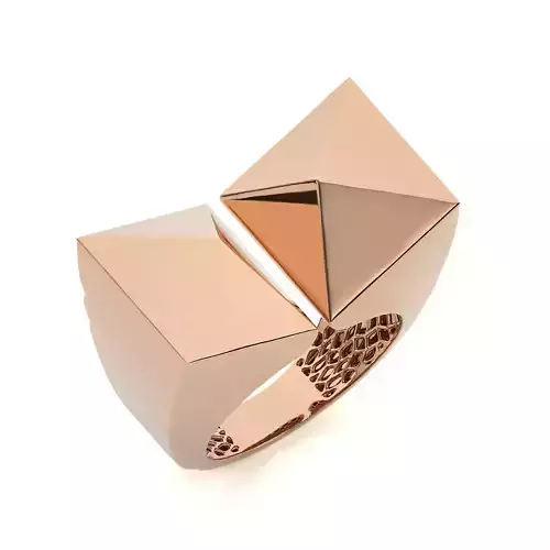   Dual Pyramid Head Italian Diamond Ring 3D print model