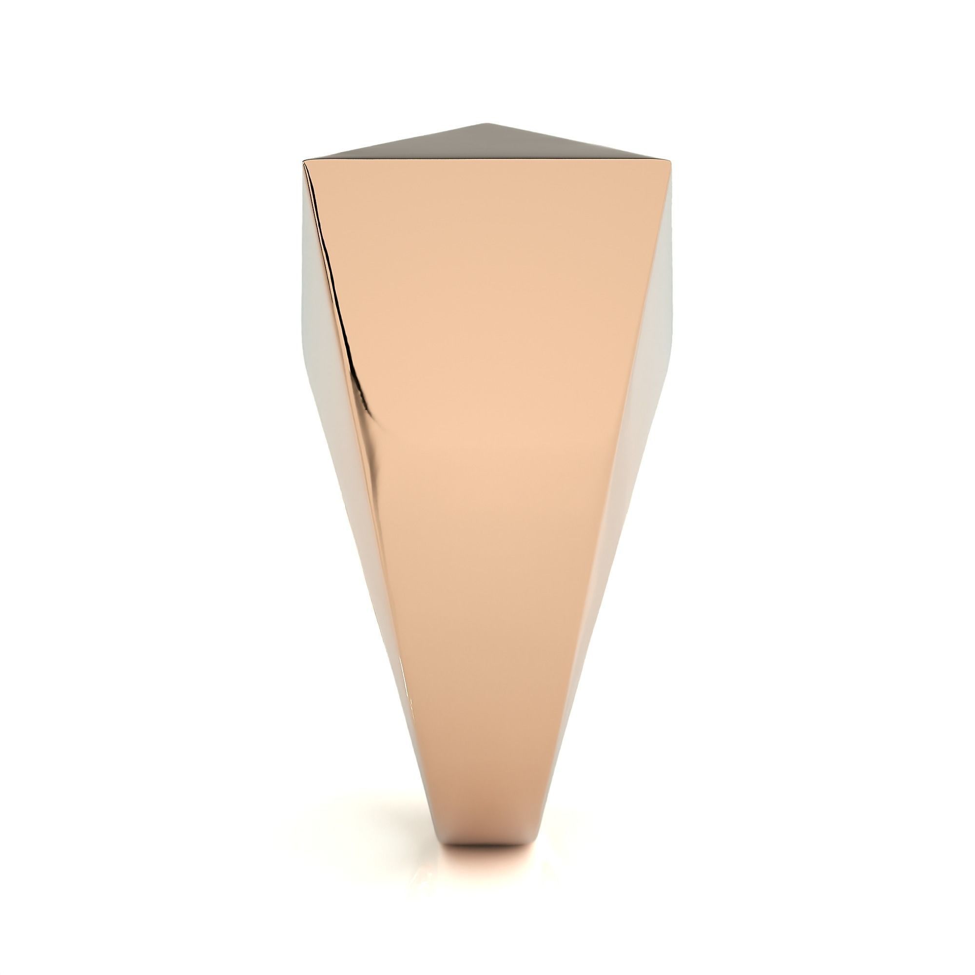 Dual Pyramid Head Italian Diamond Ring 3D print model_7