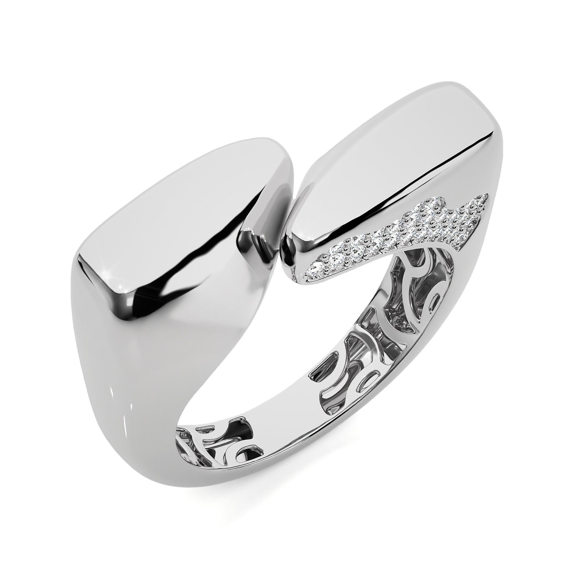 Dual Head Italian Diamond Ring 3D print model_2