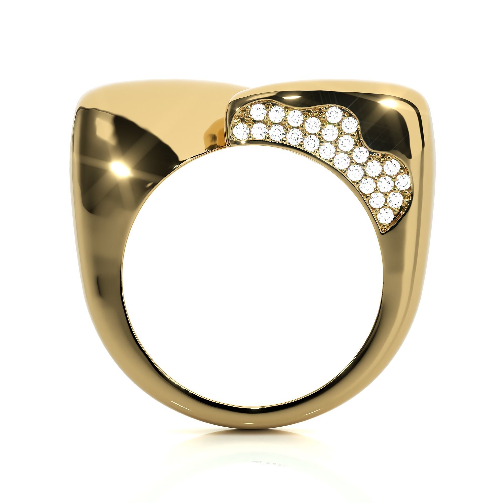 Dual Head Italian Diamond Ring 3D print model_12