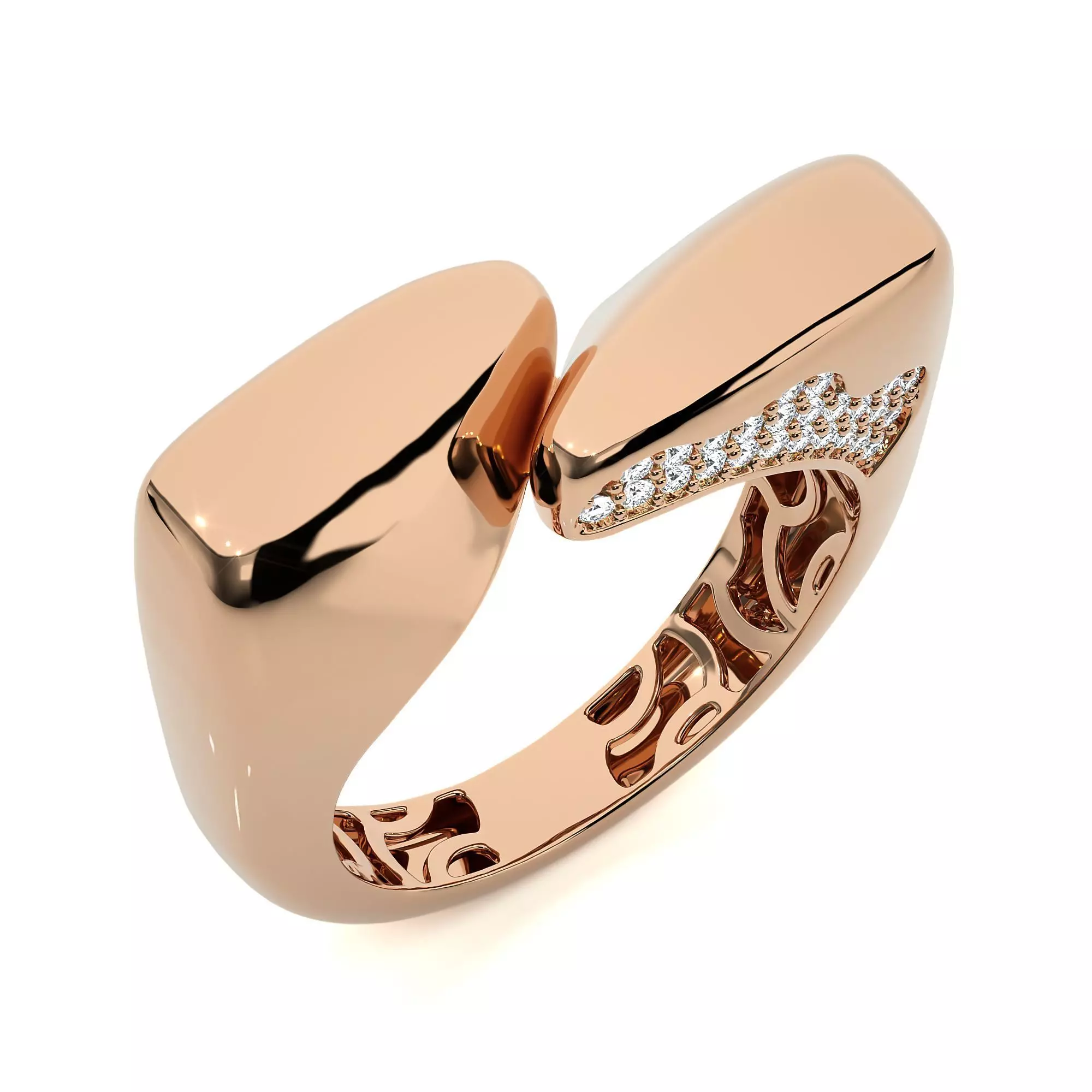 Dual Head Italian Diamond Ring 3D print model_0
