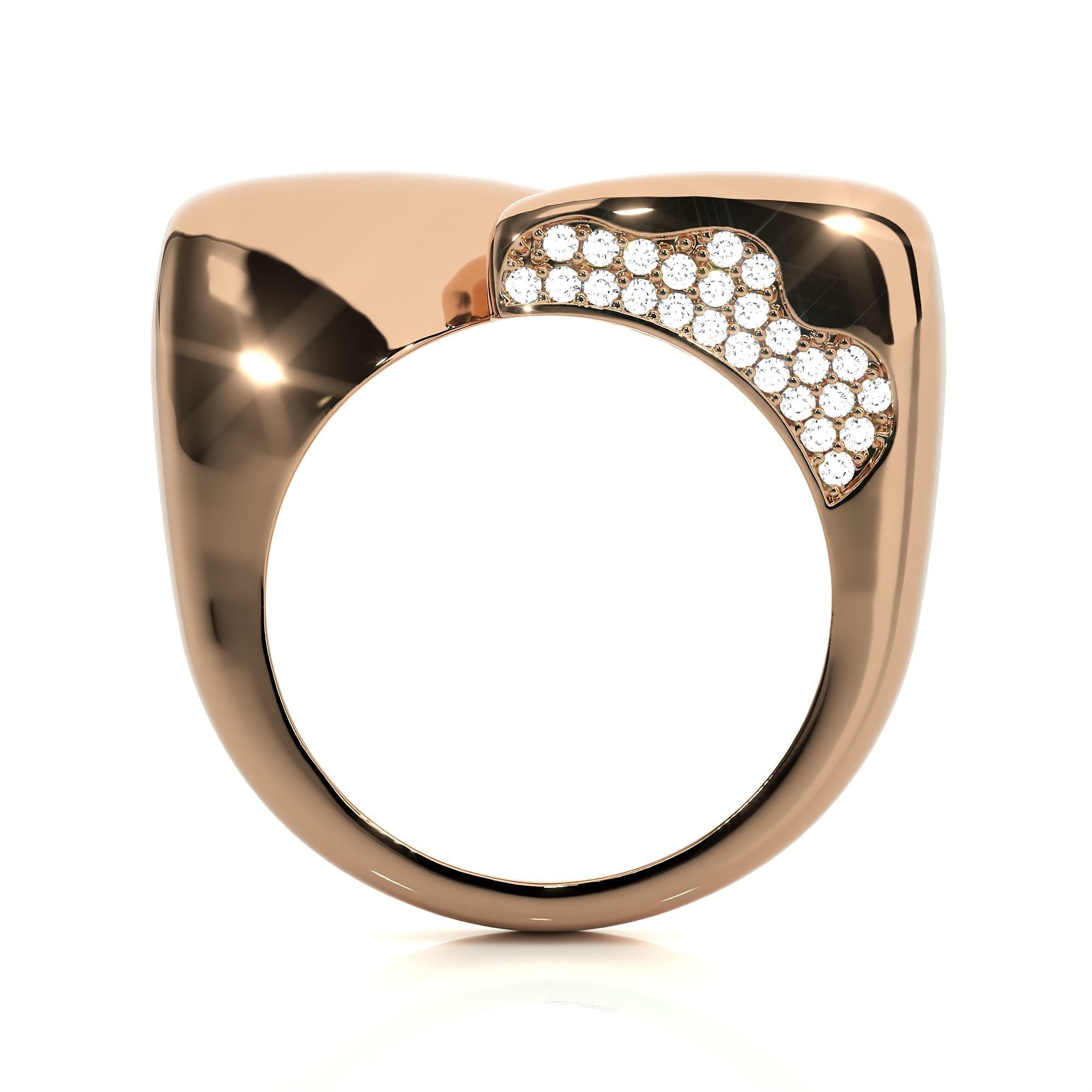 Dual Head Italian Diamond Ring 3D print model_6