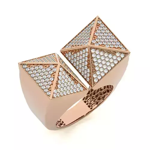Dual Pyramid Italian Diamond Ring