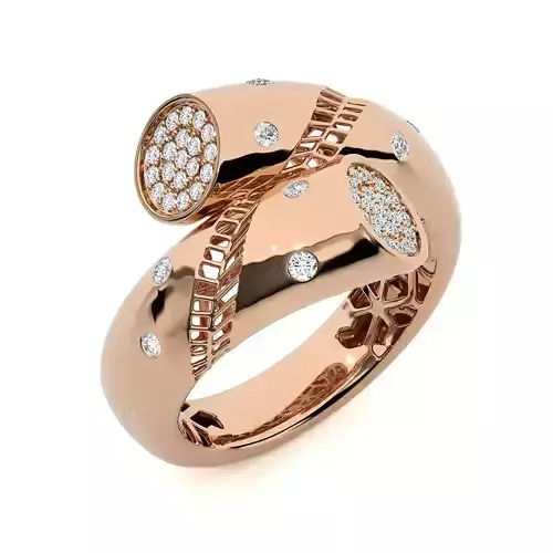 Twsited Loop Dual Head Italian Diamond Ring