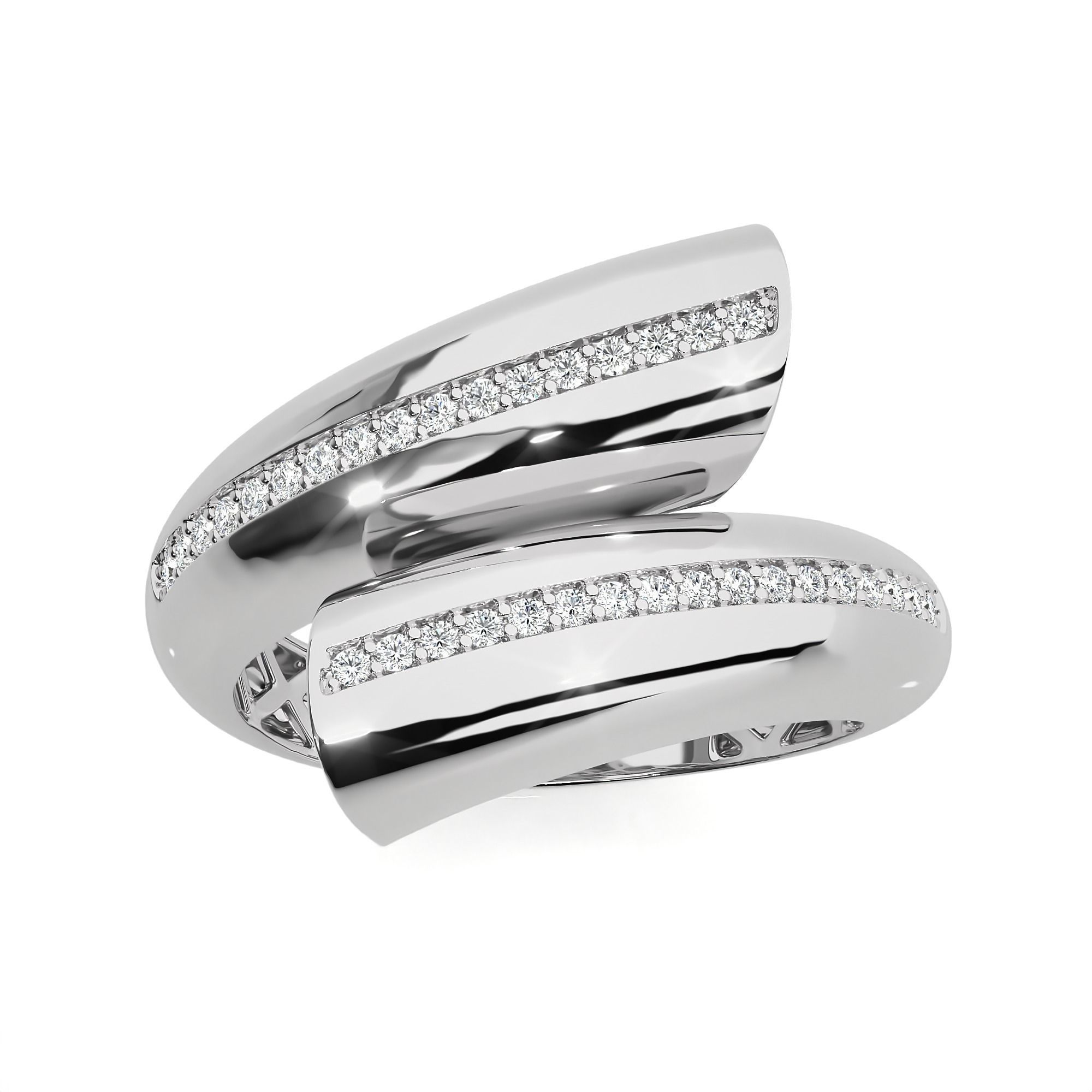 Closed Loop Dual Head Italian Diamond Ring 3D print model_8