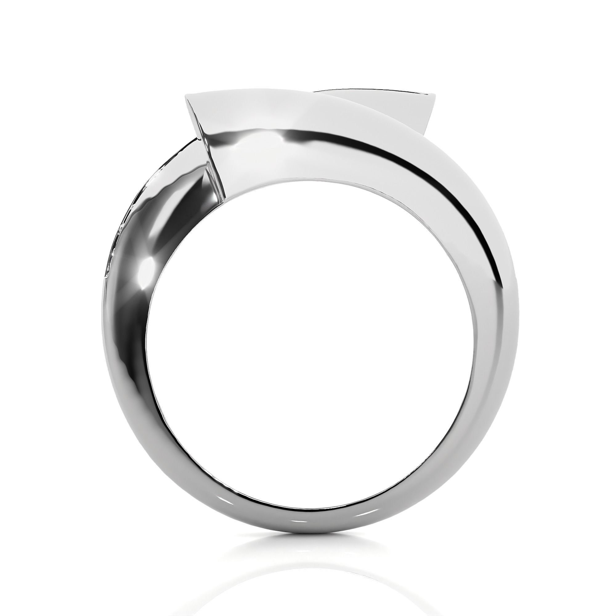 Closed Loop Dual Head Italian Diamond Ring 3D print model_9