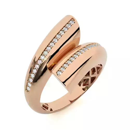Closed Loop Dual Head Italian Diamond Ring 3D print model