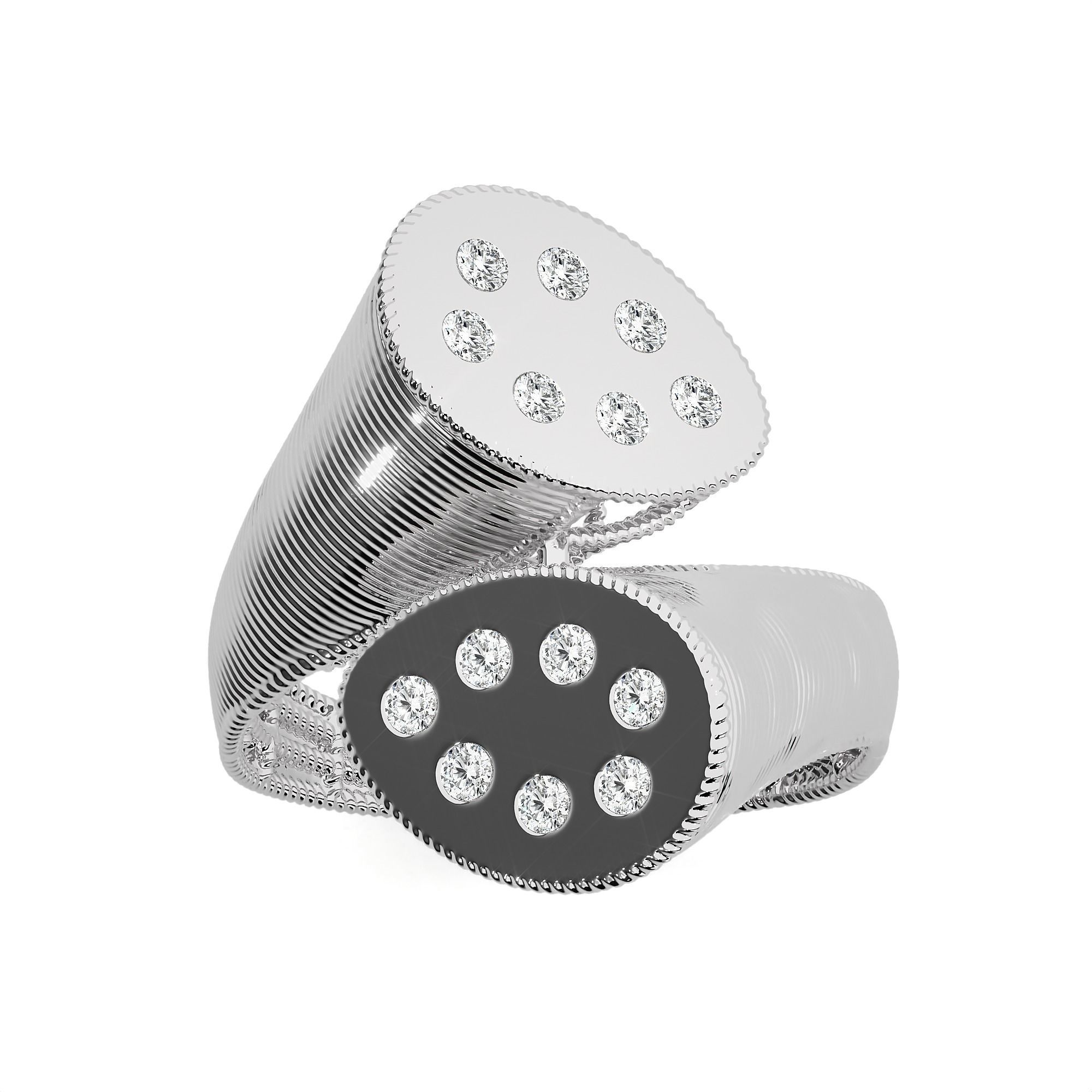 7 Stars Dual Head Italian Diamond Ring 3D print model_8