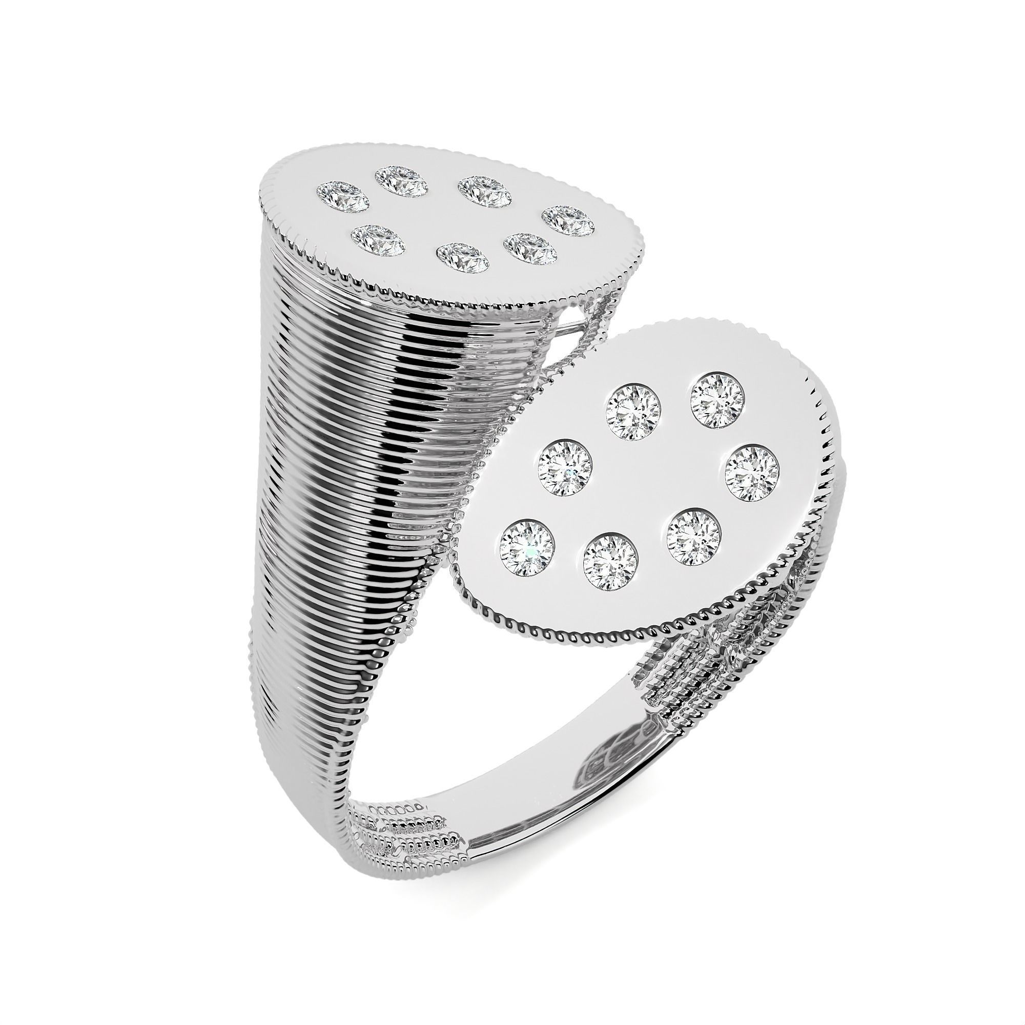 7 Stars Dual Head Italian Diamond Ring 3D print model_2