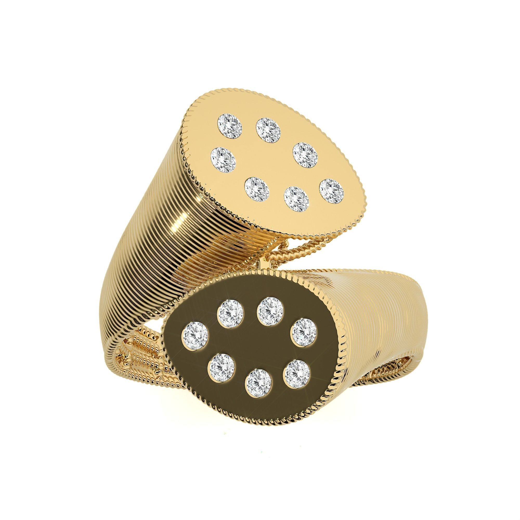 7 Stars Dual Head Italian Diamond Ring 3D print model_11