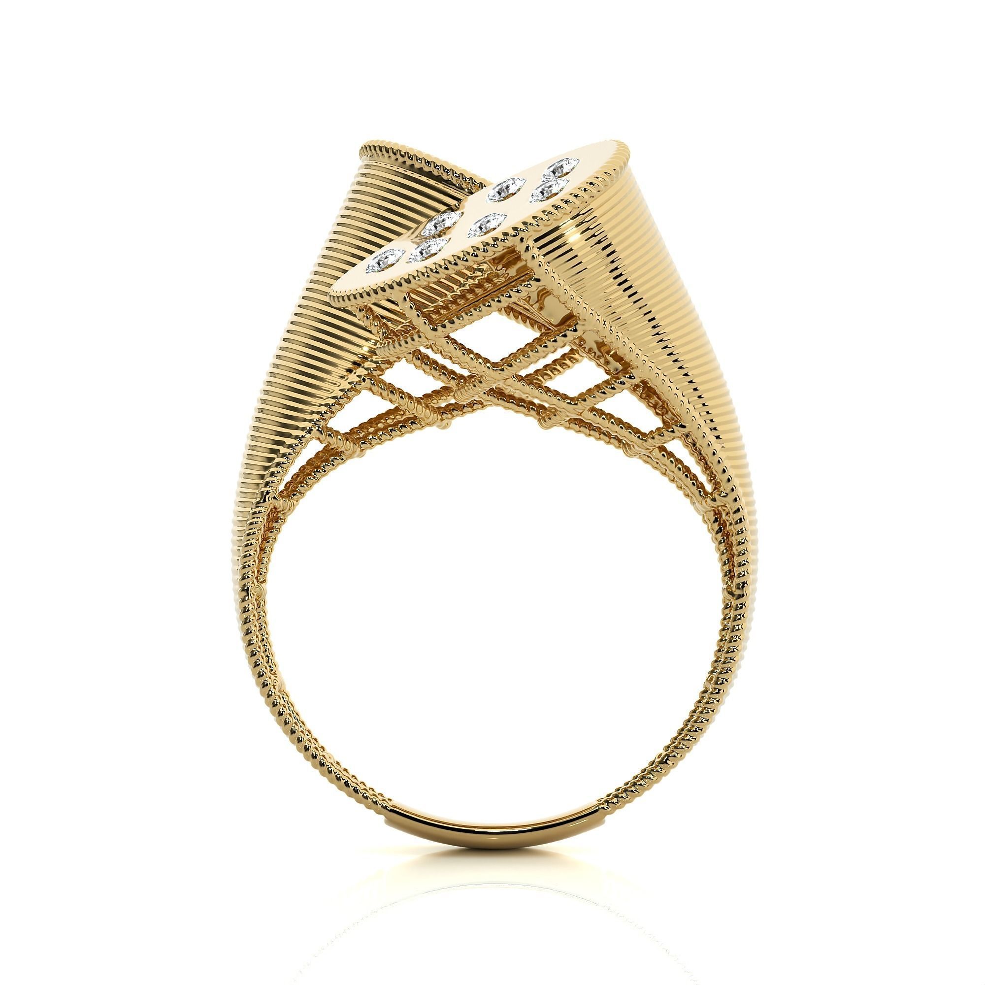 7 Stars Dual Head Italian Diamond Ring 3D print model_12