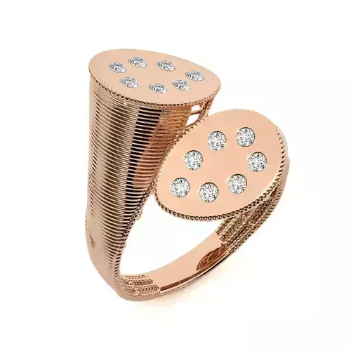 7 Stars Dual Head Italian Diamond Ring 3D print model