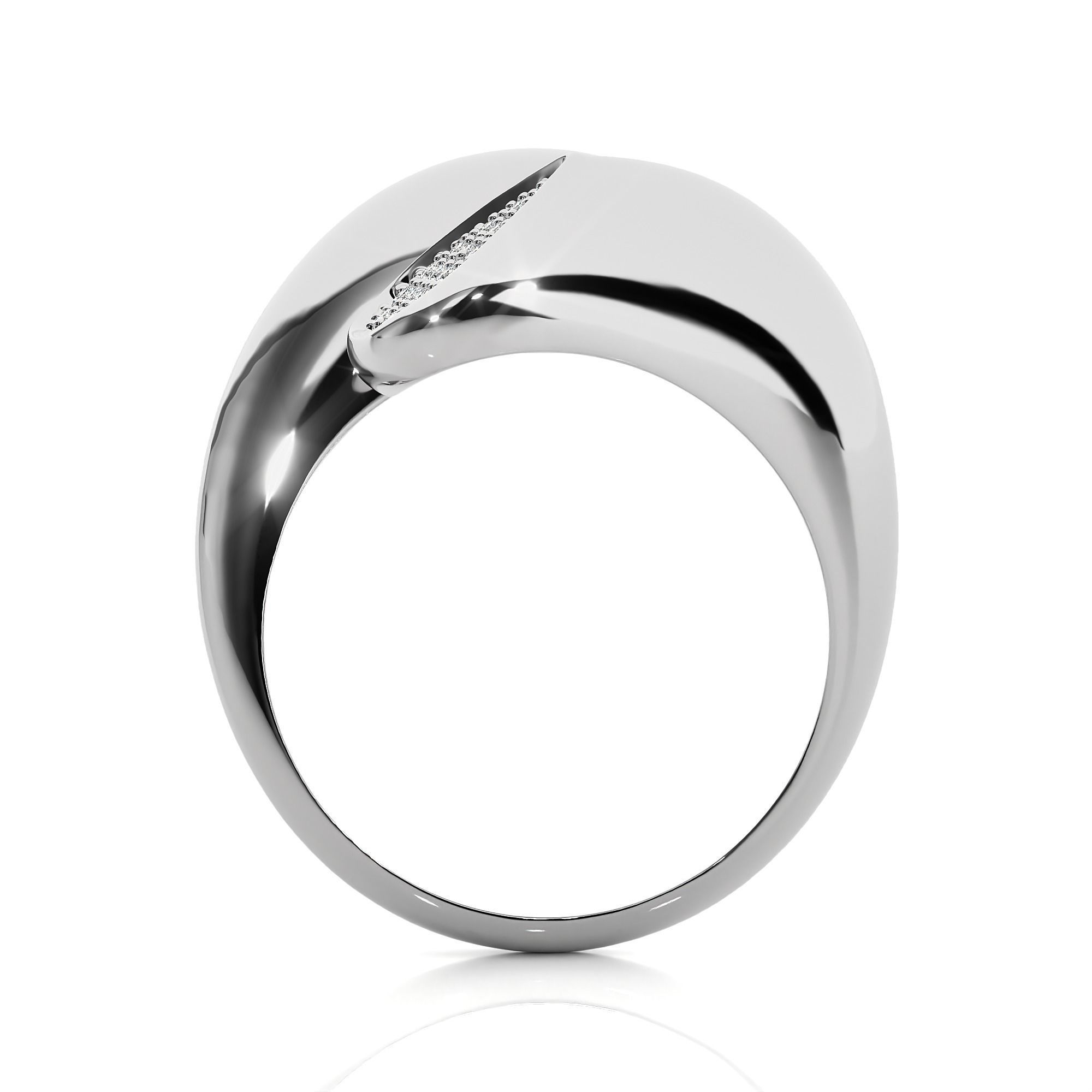 Closed Loop Dual Head Italian Diamond Ring 3D print model_8