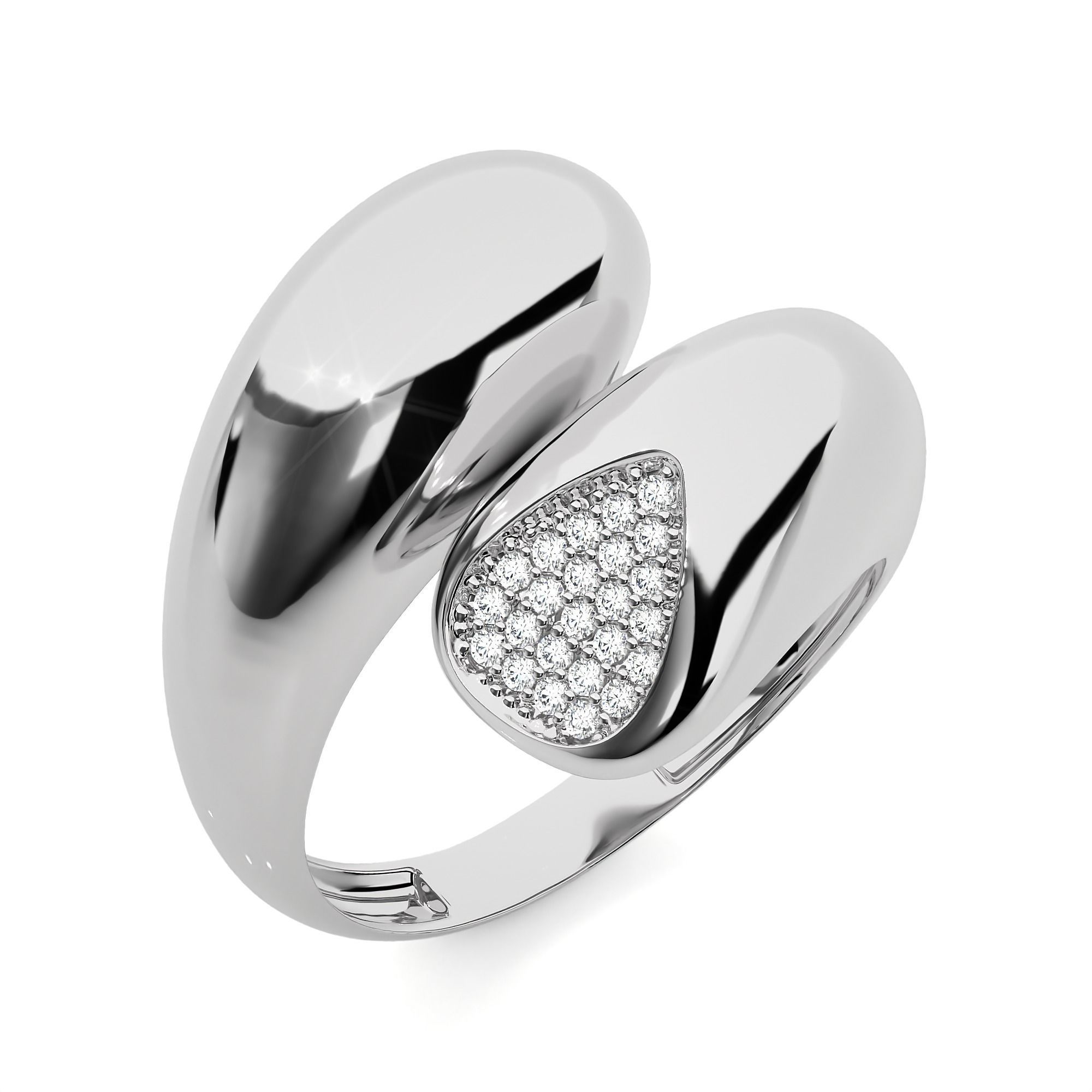 Closed Loop Dual Head Italian Diamond Ring 3D print model_2