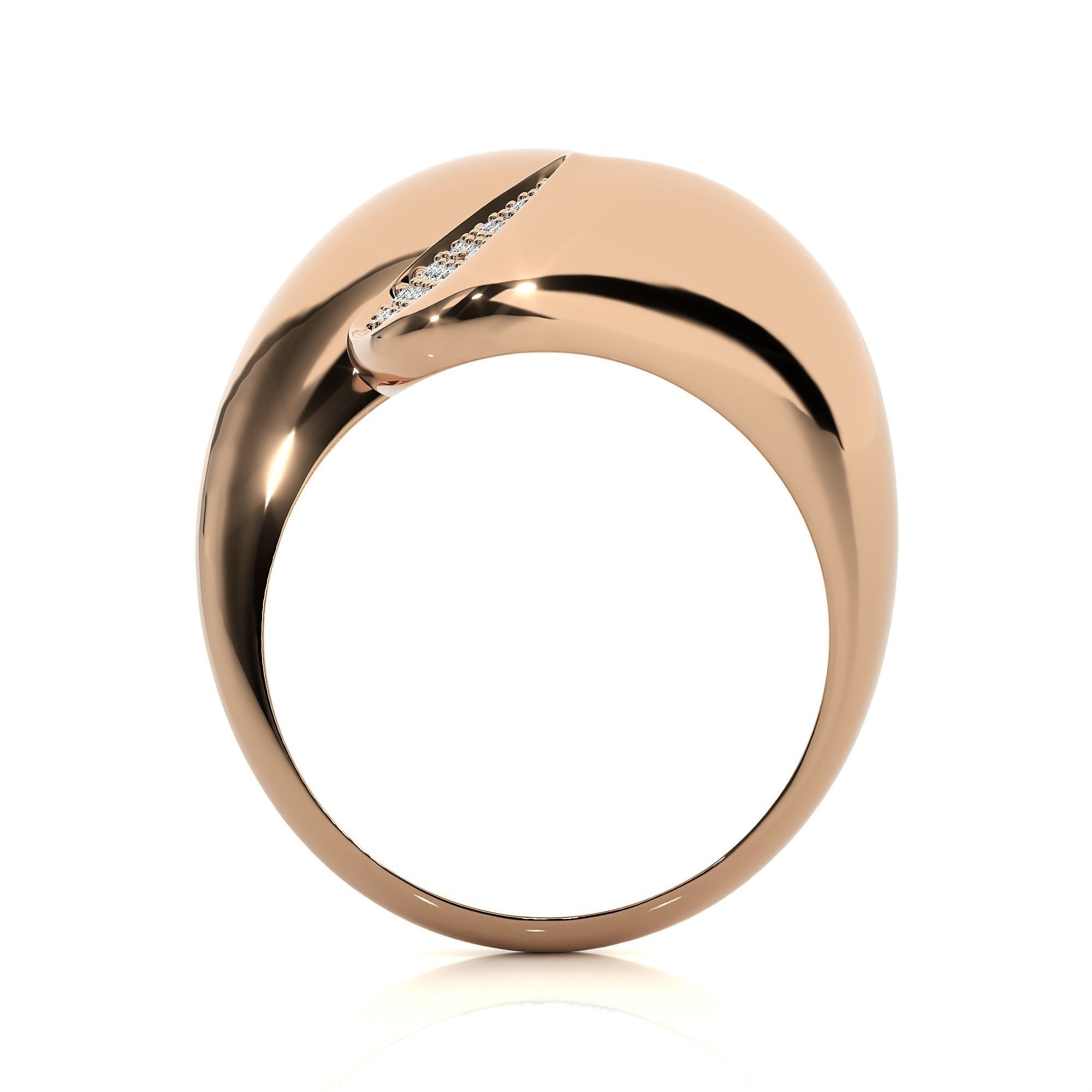 Closed Loop Dual Head Italian Diamond Ring 3D print model_5