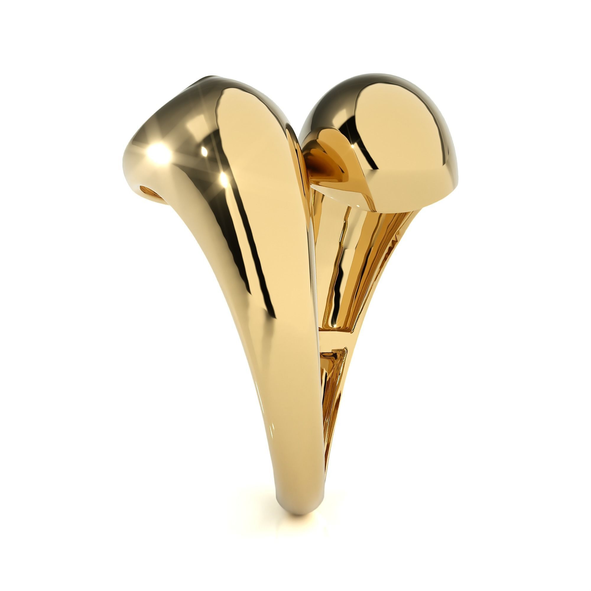 Closed Loop Dual Head Italian Diamond Ring 3D print model_12