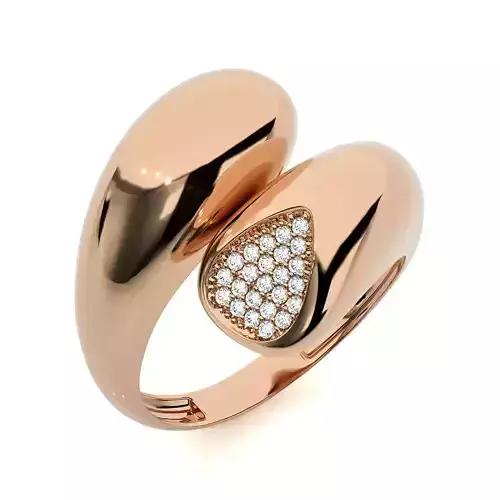 Closed Loop Dual Head Italian Diamond Ring 3D print model