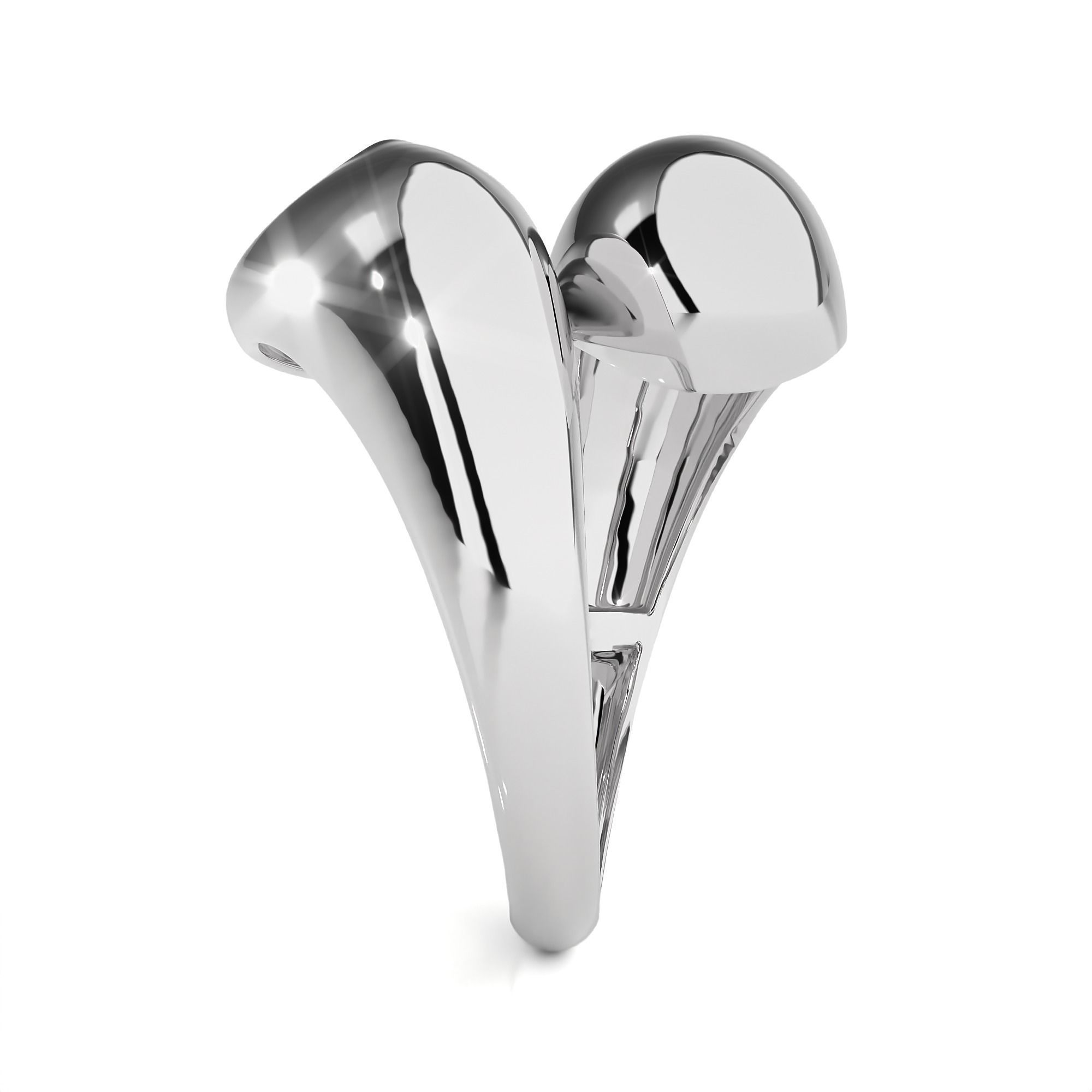 Closed Loop Dual Head Italian Diamond Ring 3D print model_9