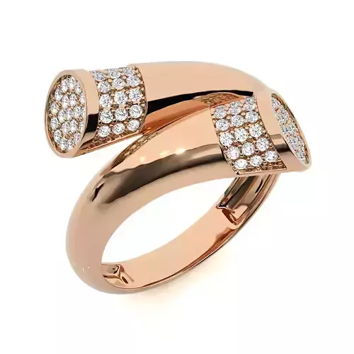 Twisted Loop Dual Head Italian Diamond Ring