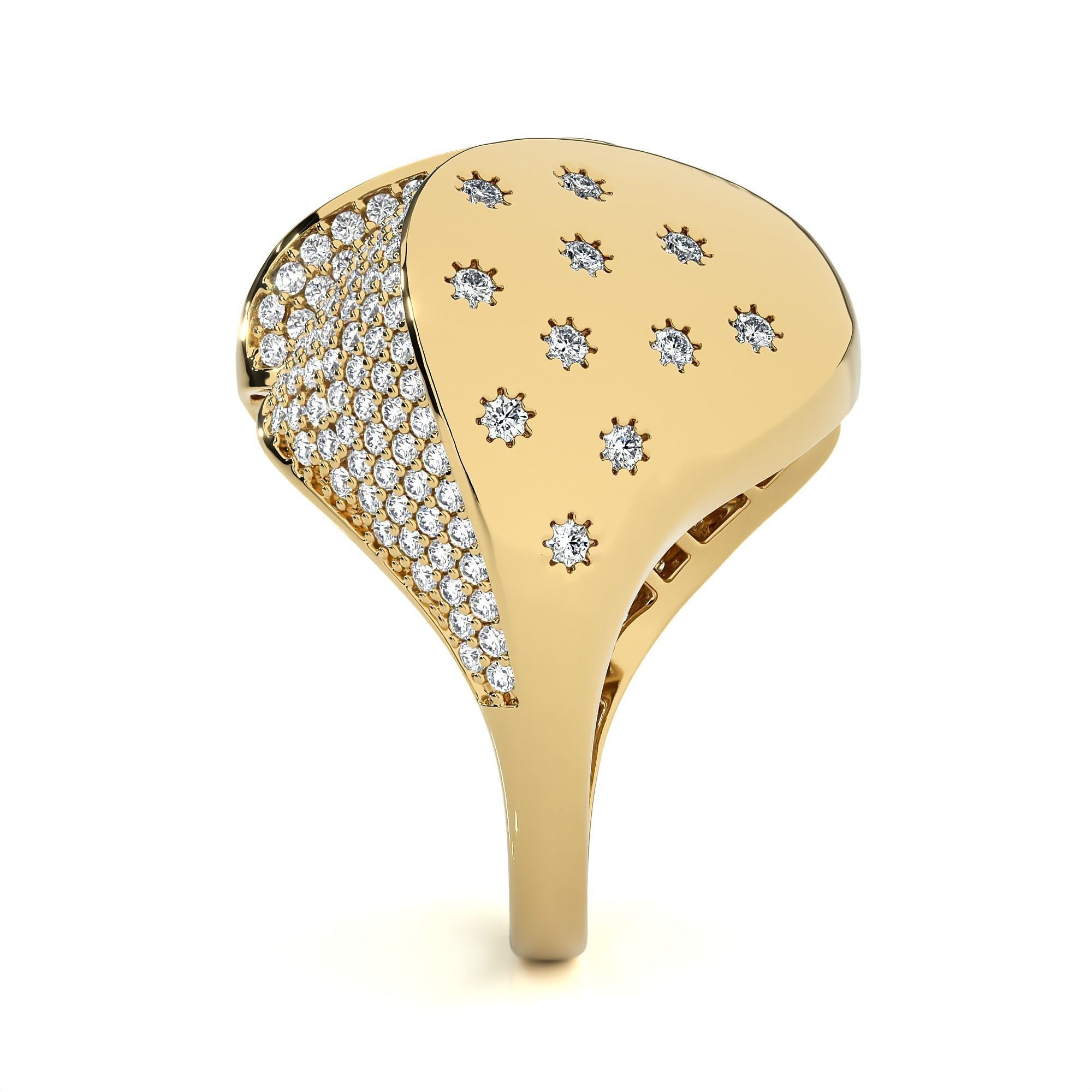 Dual Head Italian Diamond Ring 3D print model_12