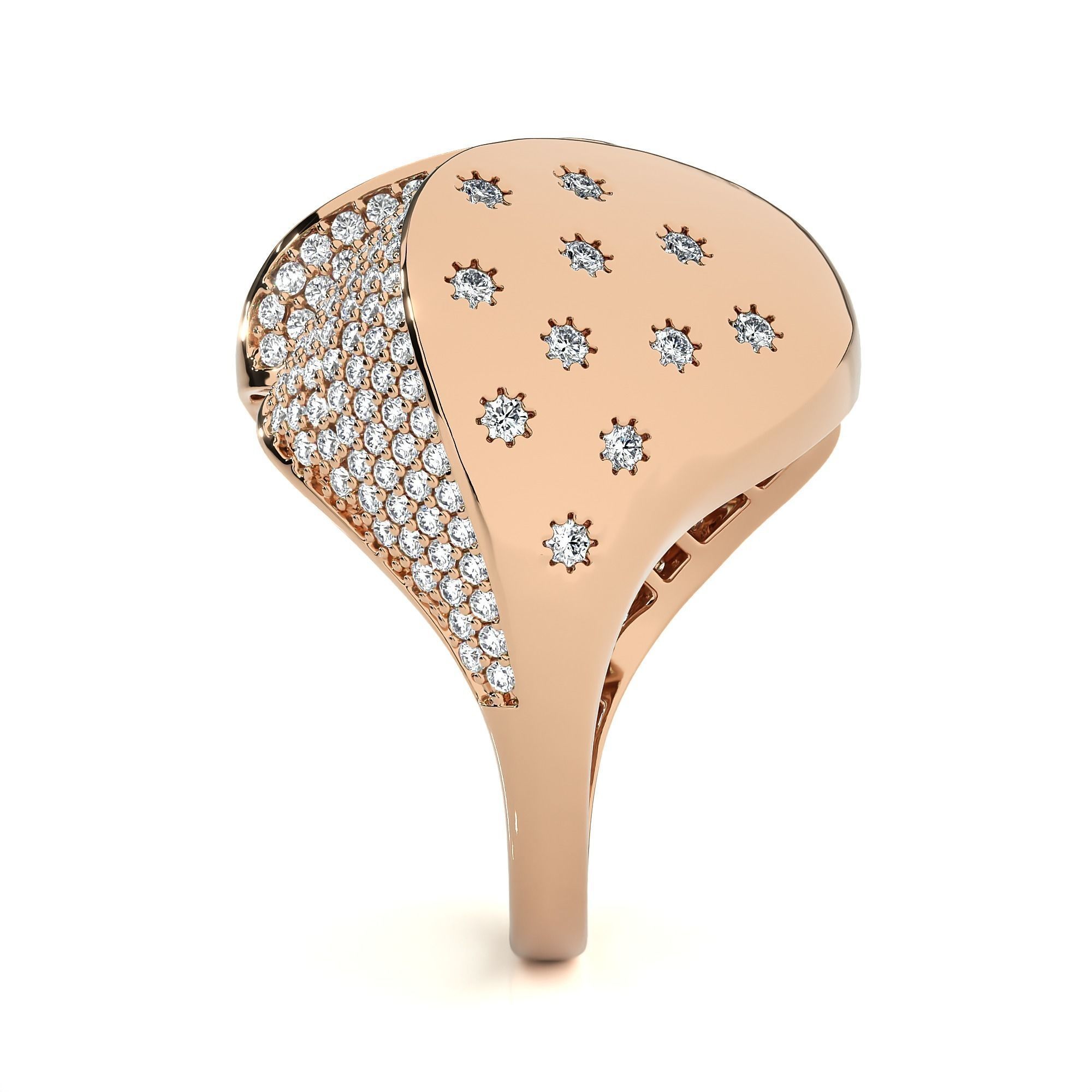 Dual Head Italian Diamond Ring 3D print model_6