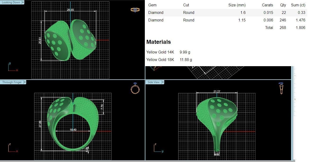 Dual Head Italian Diamond Ring 3D print model_3