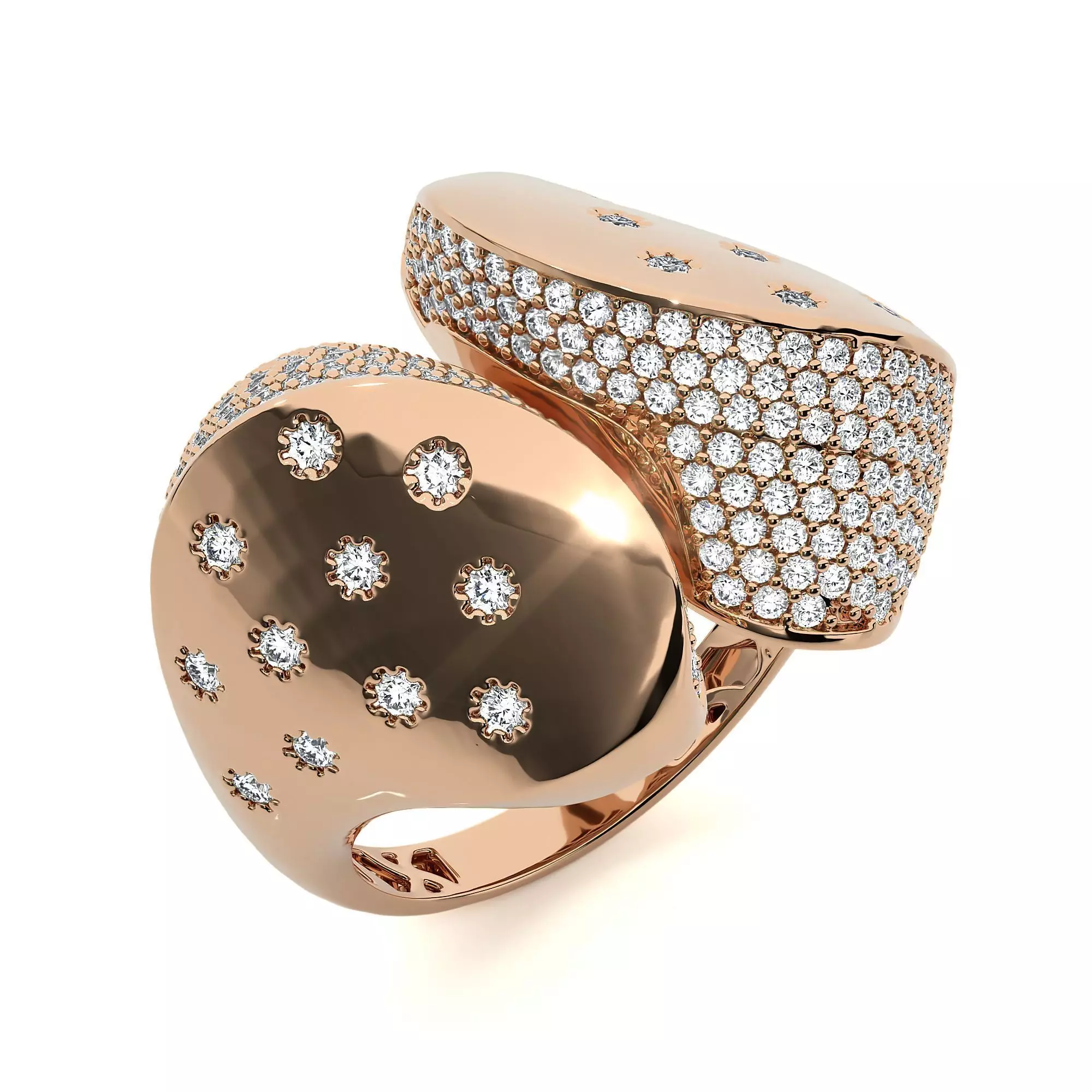 Dual Head Italian Diamond Ring 3D print model_0