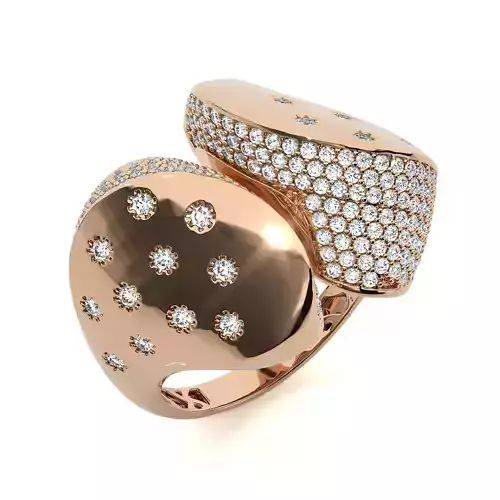 Dual Head Italian Diamond Ring 3D print model