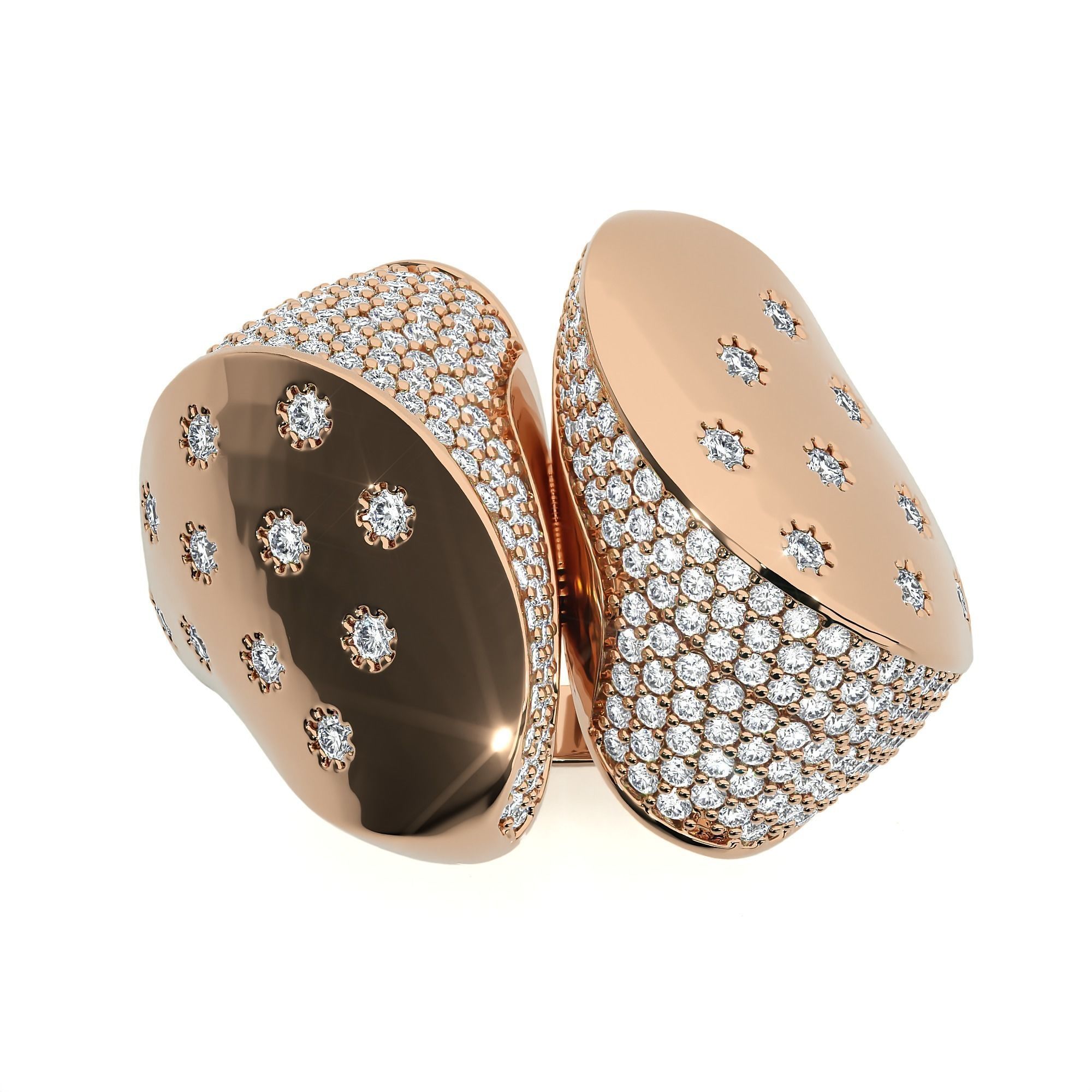 Dual Head Italian Diamond Ring 3D print model_4