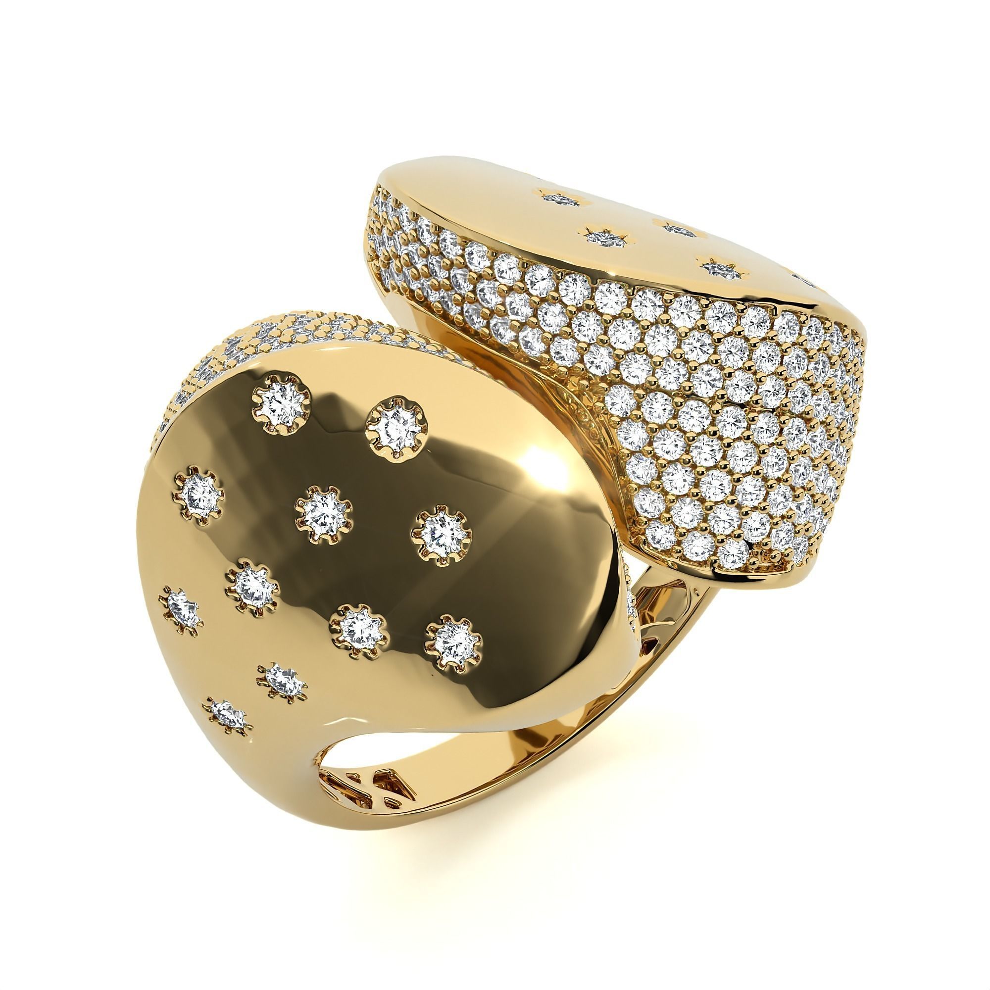 Dual Head Italian Diamond Ring 3D print model_1