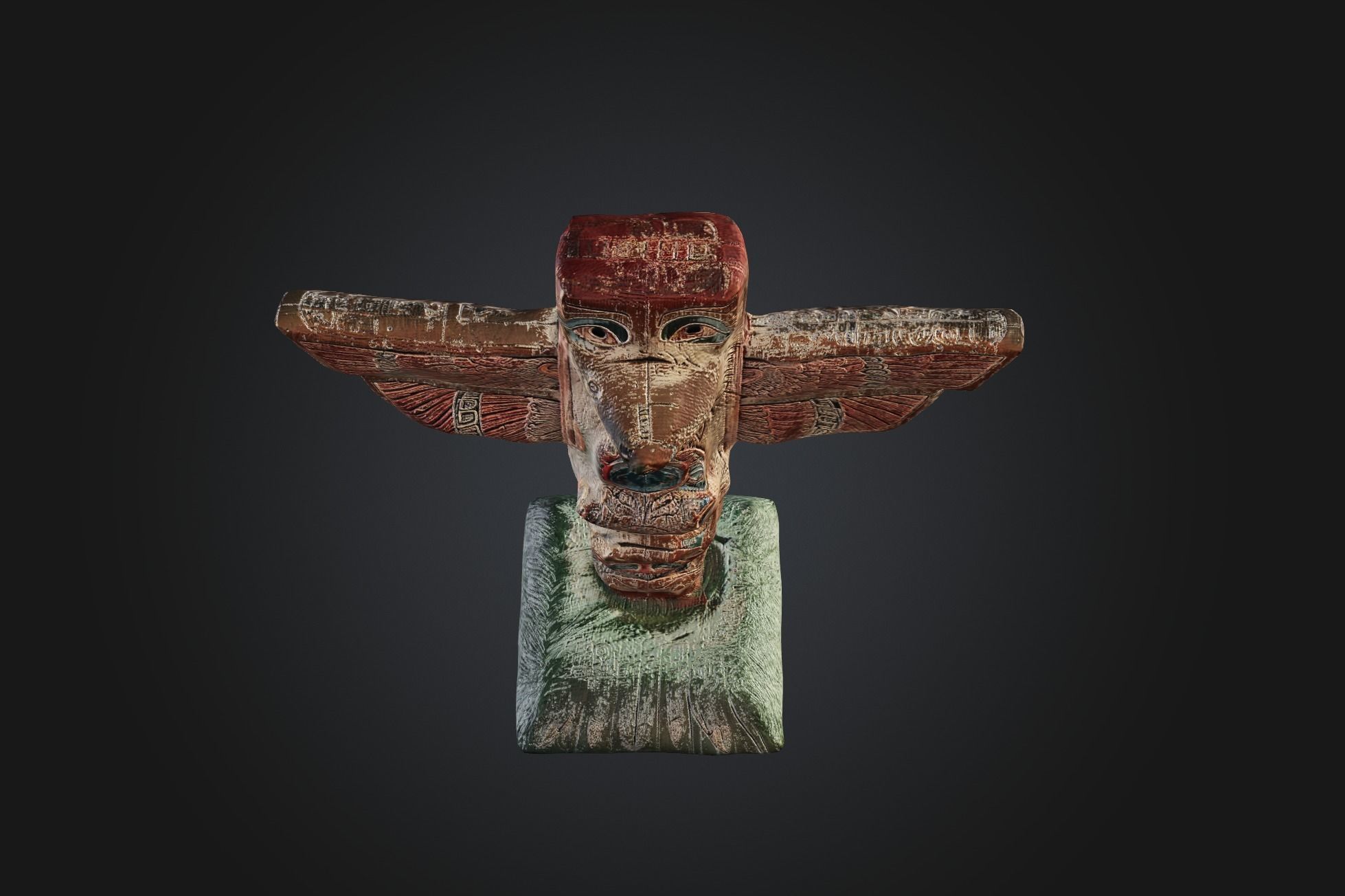 Tlingit Totem Pole - Low-poly with PBR and 2K Textures Low-poly 3D model_4