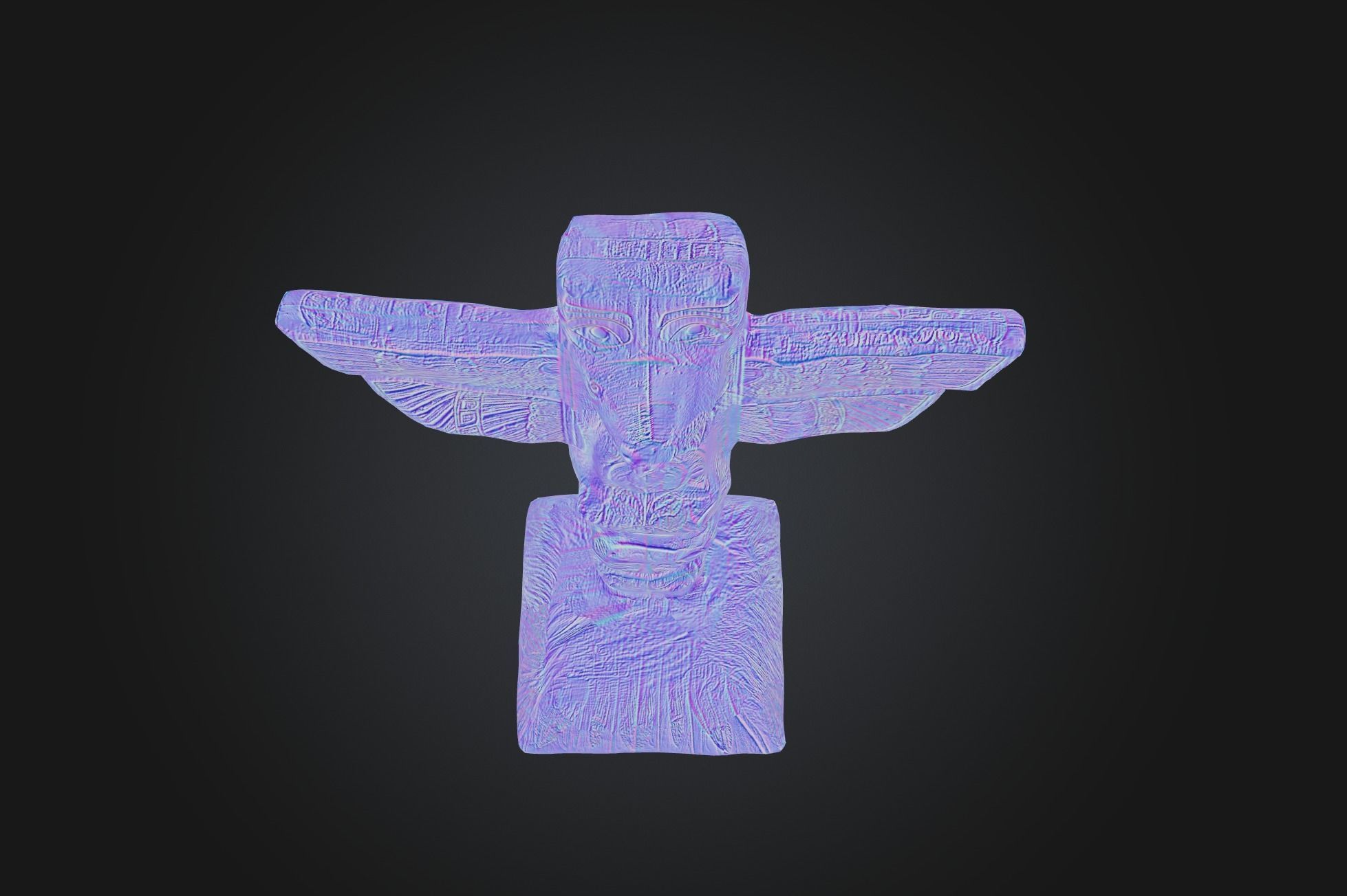 Tlingit Totem Pole - Low-poly with PBR and 2K Textures Low-poly 3D model_8