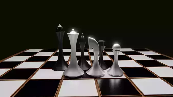 Designed chess pieces  3D model