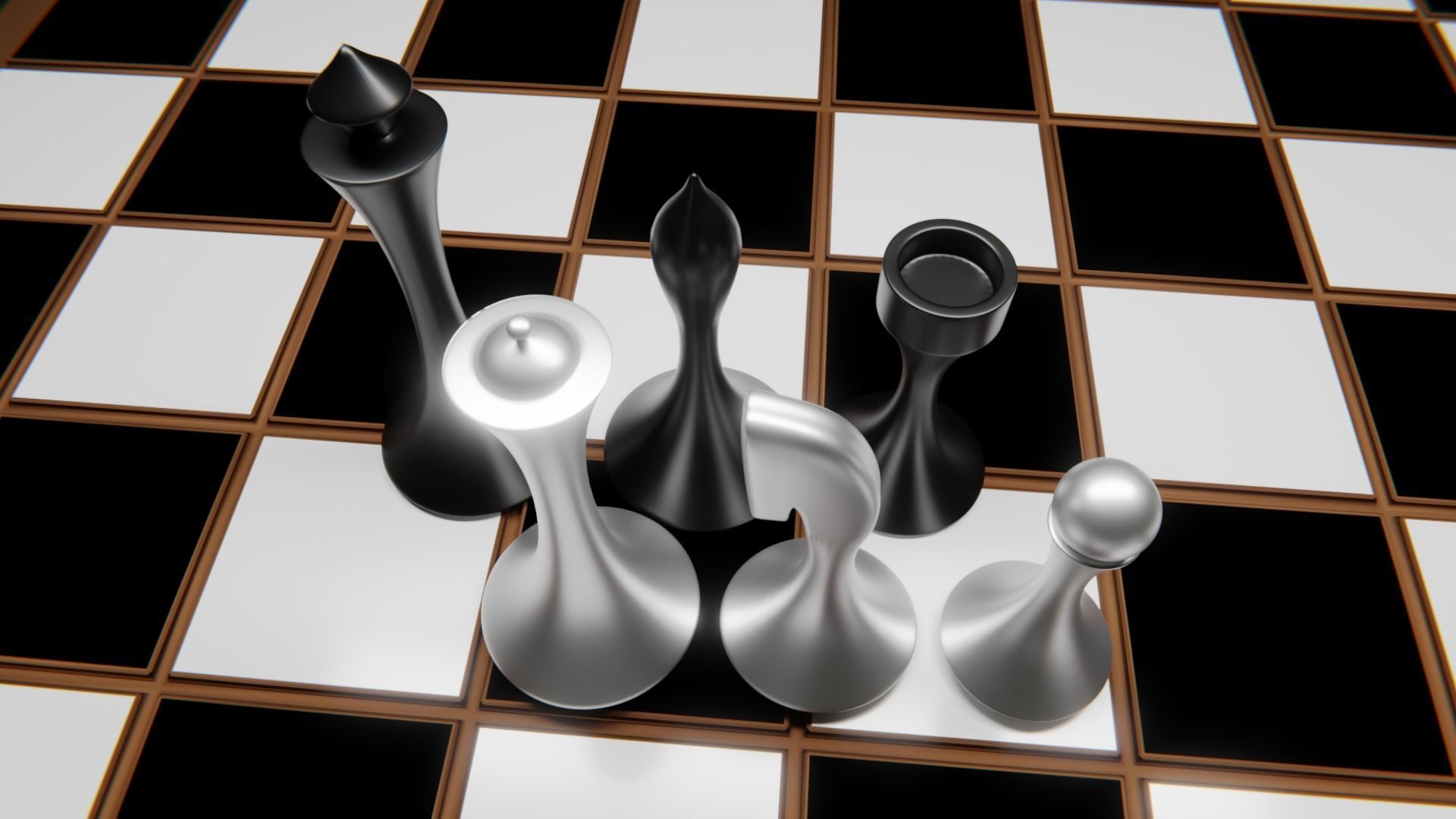 Designed chess pieces  3D model_2