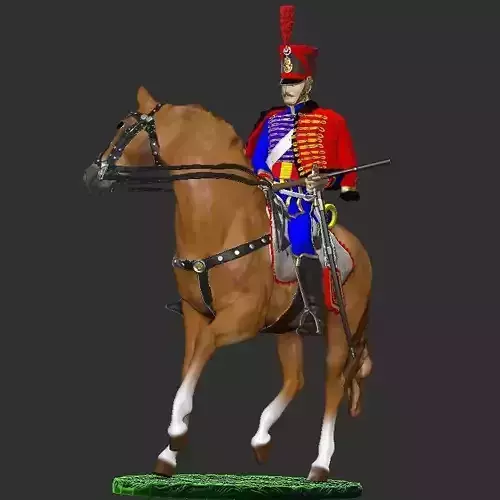4th Hussar on horseback 3D print model
