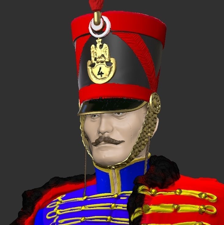 4th Hussar on horseback 3D print model_6