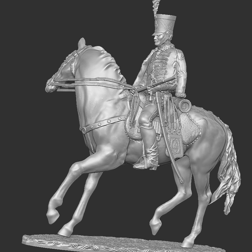 4th Hussar on horseback 3D print model_5