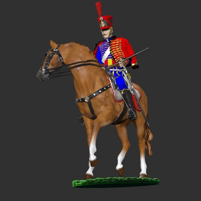 4th Hussar on horseback 3D print model_9