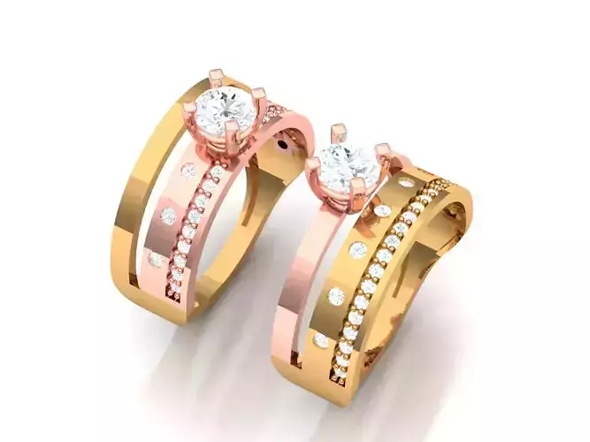 Womens Two piece solitaire ring