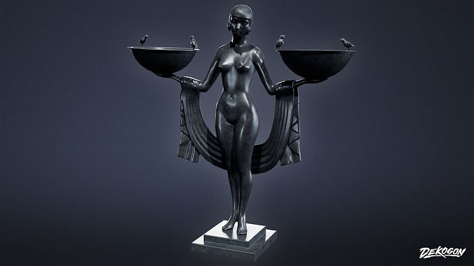 ART DECO - Statue 03 - LOW POLY Low-poly 3D model