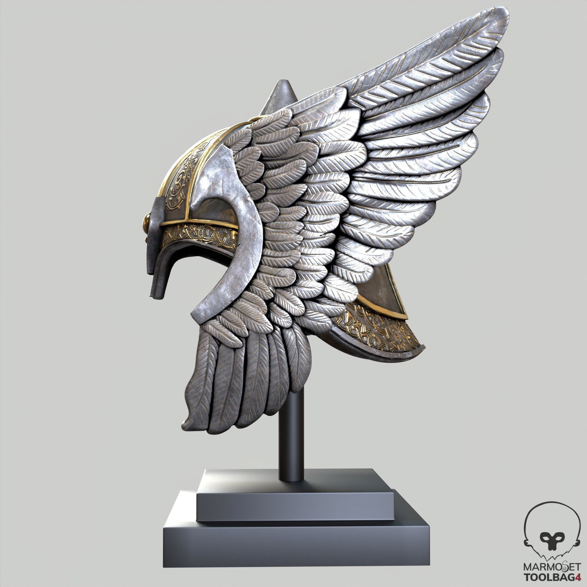 Helmet Viking Low-poly 3D model_2