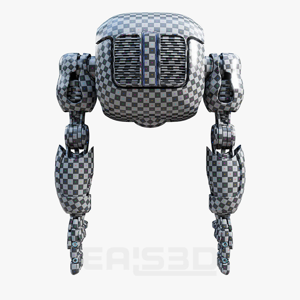 Cute Space Robot Rigged H-72 Red 3D model_18