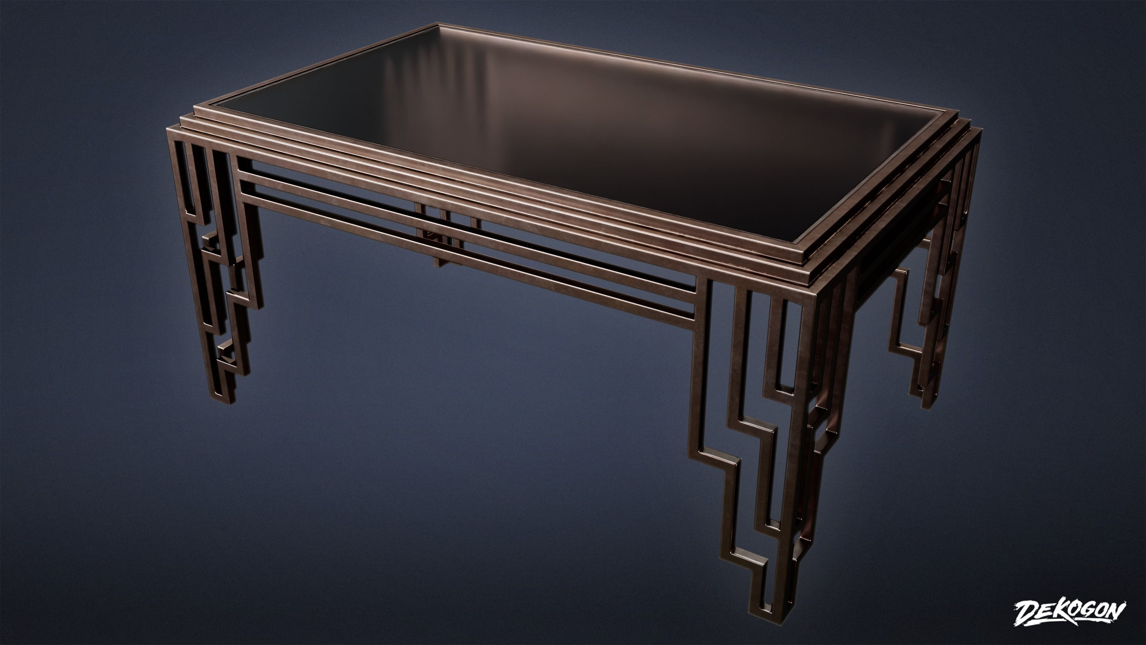 ART DECO - Table 01 - LOW POLY Low-poly 3D model_4