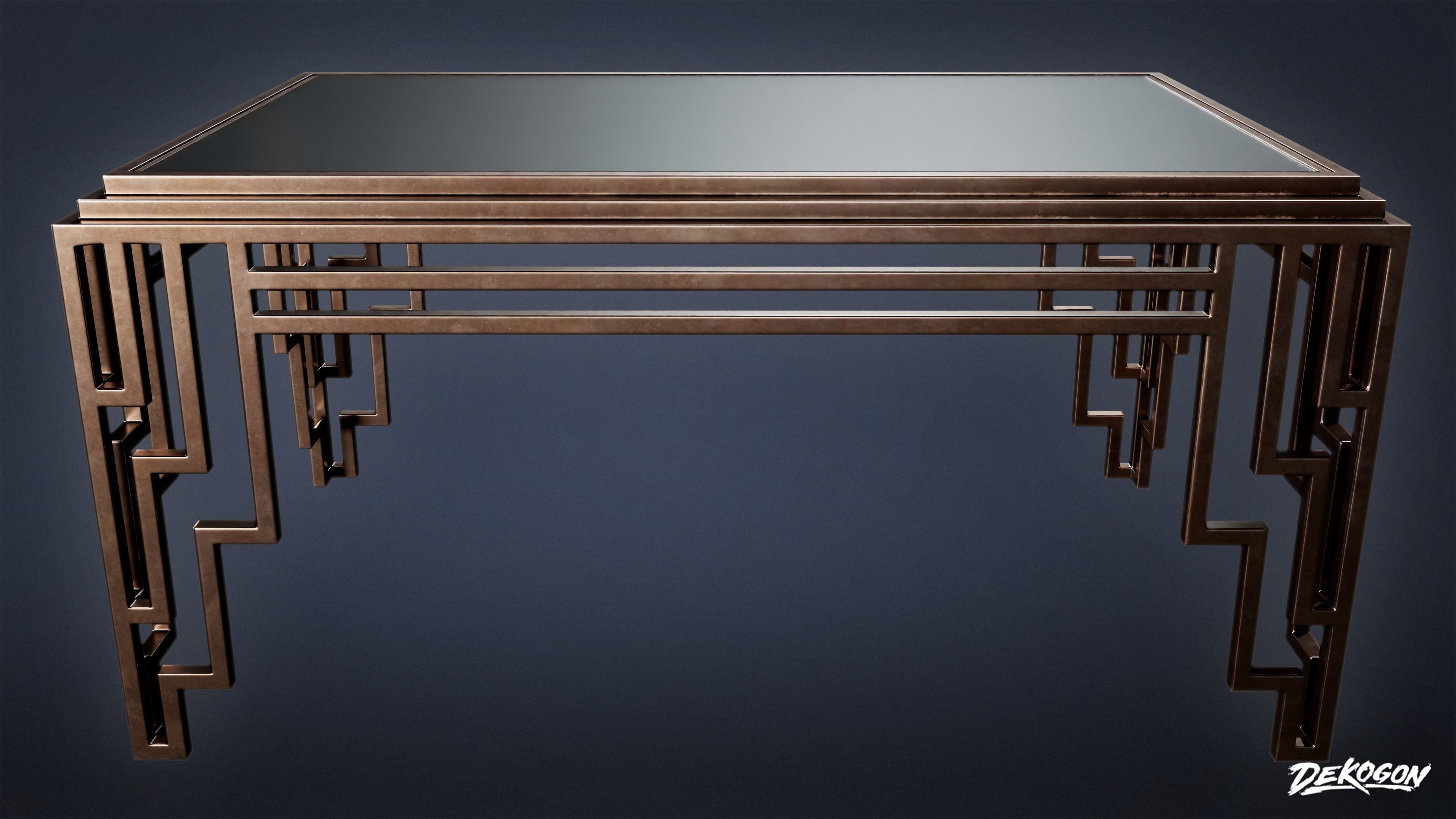 ART DECO - Table 01 - LOW POLY Low-poly 3D model_2