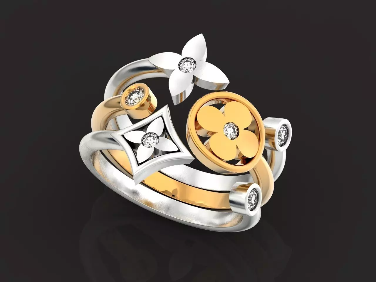 Louis Vuitton Ring Bague Monogram 1176 3D print model