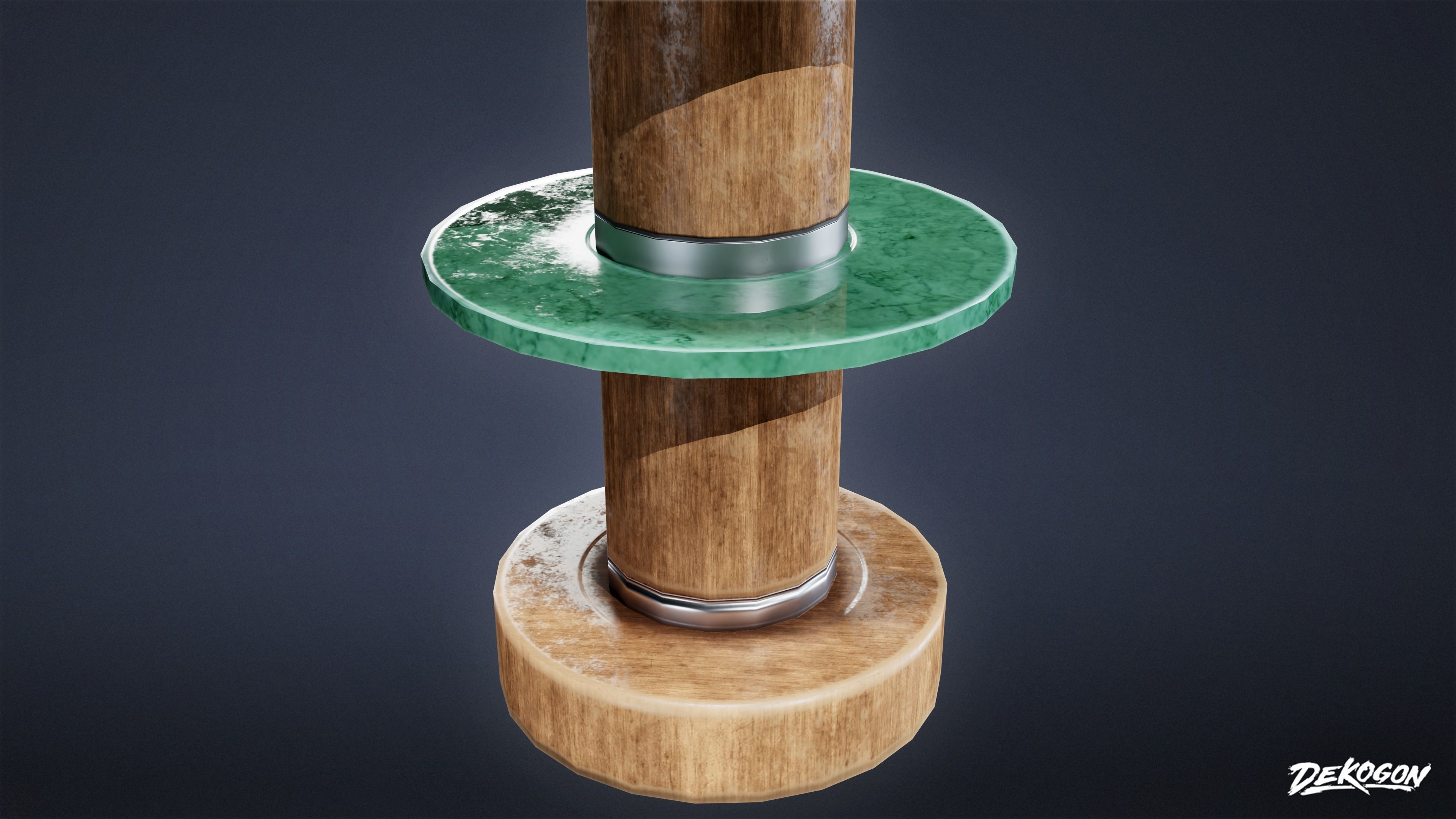 ART DECO - Table 03 - LOW POLY Low-poly 3D model_5