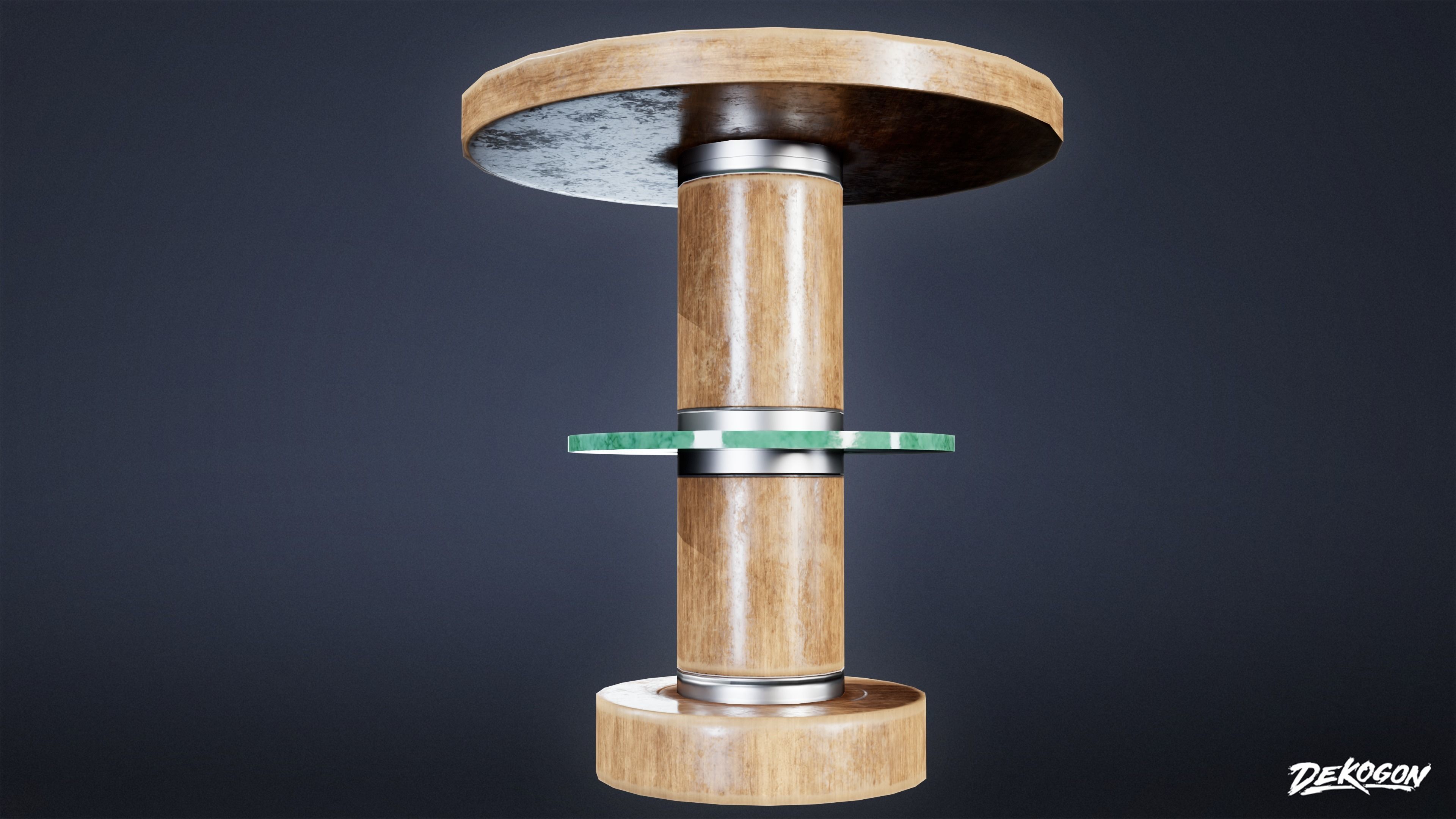 ART DECO - Table 03 - LOW POLY Low-poly 3D model_3