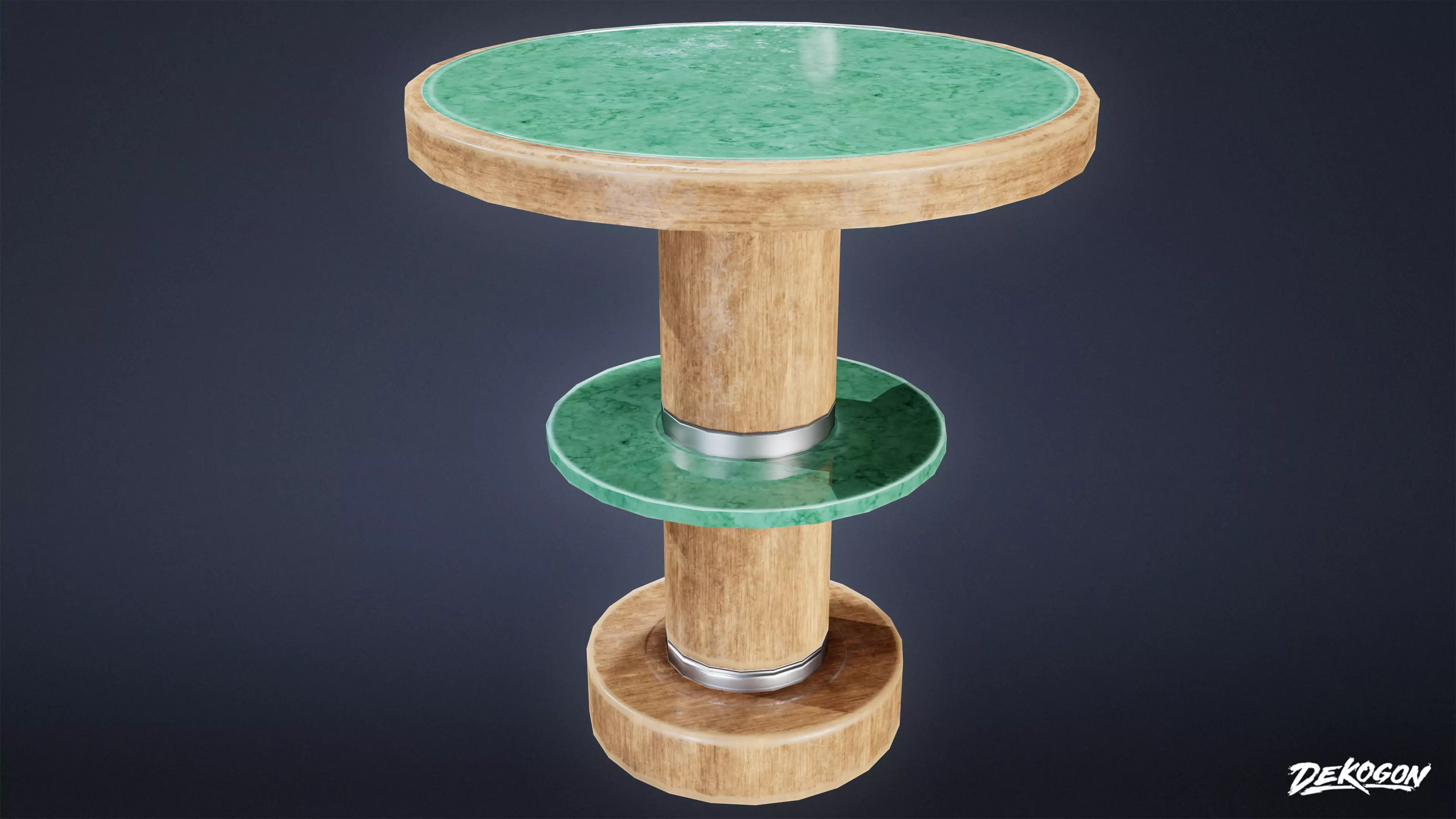 ART DECO - Table 03 - LOW POLY Low-poly 3D model_0