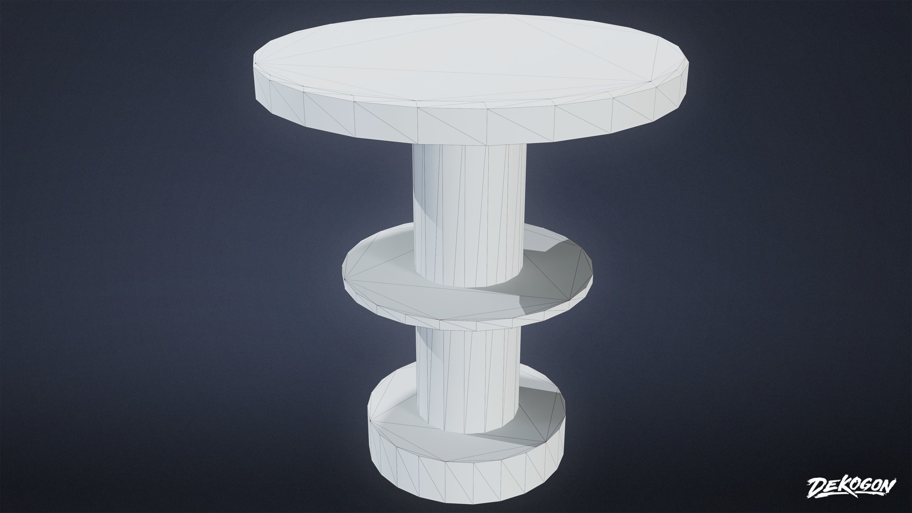 ART DECO - Table 03 - LOW POLY Low-poly 3D model_1